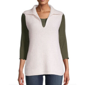 Vince Cream Wool & Cashmere V-Neck Vest Size X-Large $445